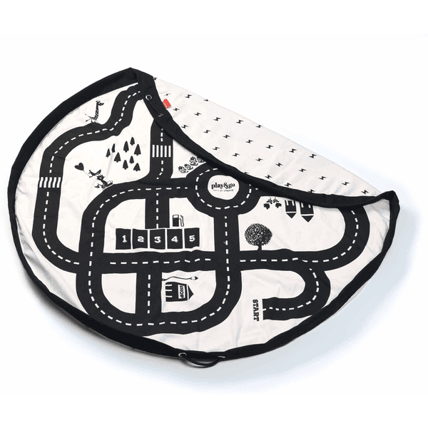 play&go® Spielmatte  2-in-1 Roadmap black/white ⌀ 140 cm