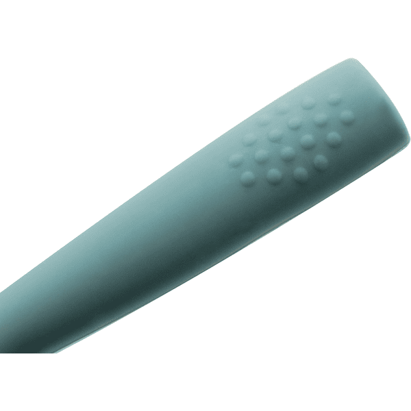 babyJem Cucchiaio in silicone con manico in legno, menta 