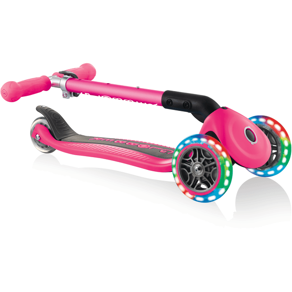 Patinete para niños con altura ajustable, luces musicales coloridas,  patinete para niños de 1 a 3 años, color rosa con asiento Ticfox