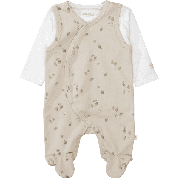 STACCATO romper+shirt taupe gedessineerd 