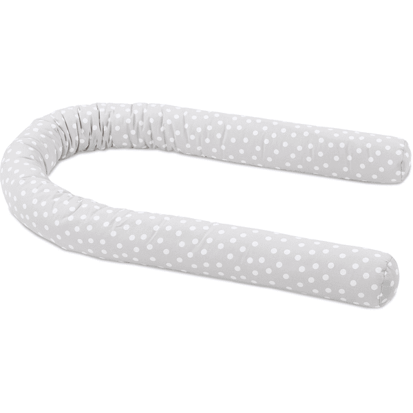 babybay® Nestchenschlange Piqué perlgrau Punkte weiß