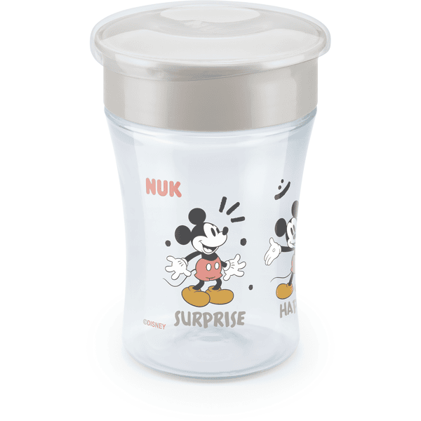 NUK Trinklernbecher Magic Cup Mickey Mouse mit 360°-Trinkrand ab dem 8.  Monat, 230 ml grau 