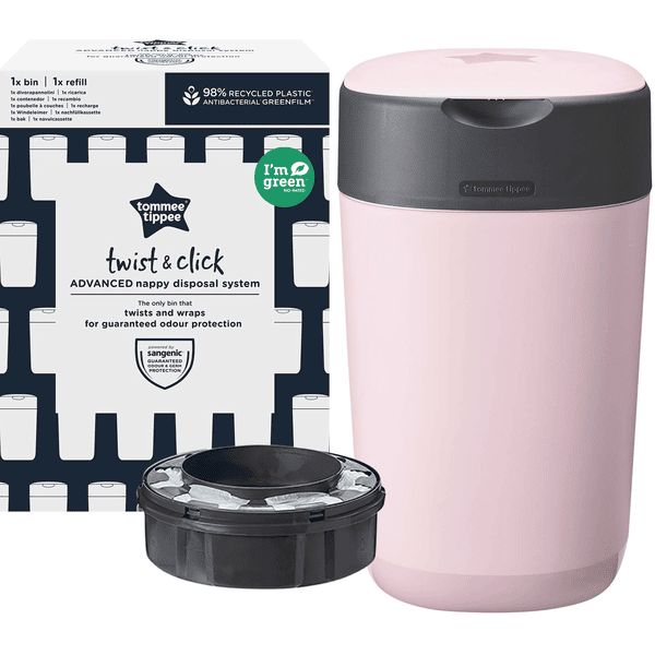 Tommee Tippee Poubelle à couches Twist & Click Advanced rose