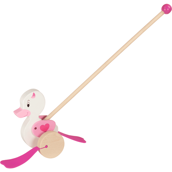 goki Giocattolo da spingere - Anatra bianco/rosa
