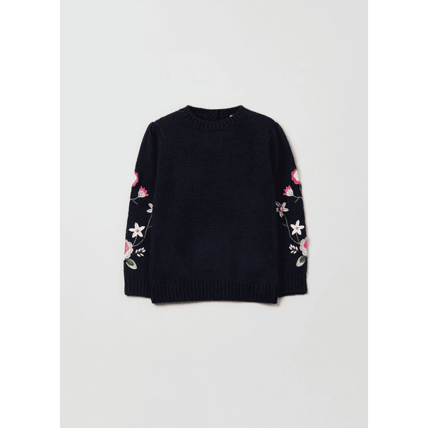 OVS Sweter z dzianiny floral niebieski