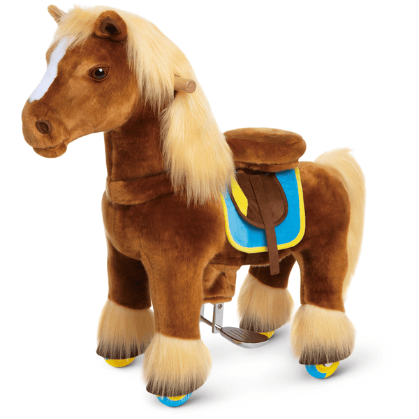 PonyCycle ® Caballo de juguete con ruedas Brown pequeño