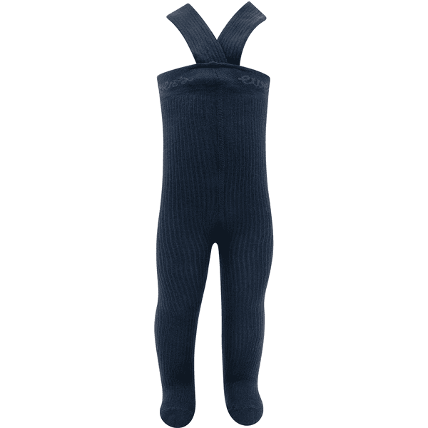 Ewers Babystrumpfhose Rippe mit Trägern navy 