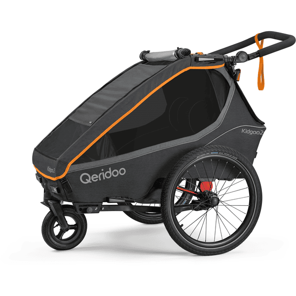 Qeridoo® Kinderfahrradanhänger Kidgoo 2 FIDLOCK Edition orange