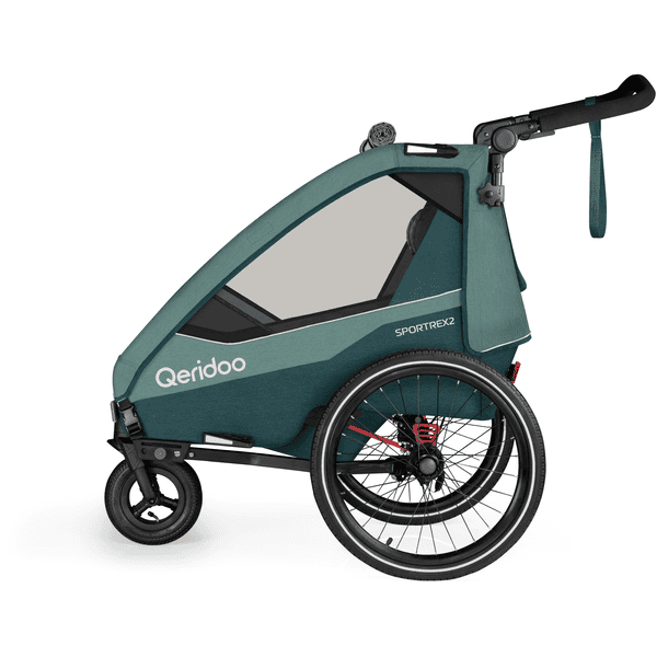 Qeridoo® Remorque de vélo enfant Sportrex 2 édition limitée Mineral Blue collection 2023