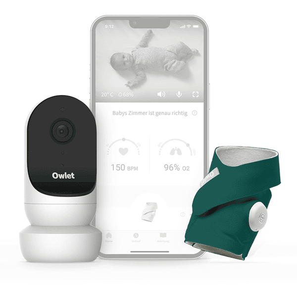 Owlet Vigilabebés con cámara 2 deep sea green y Duo Smart Sock 3