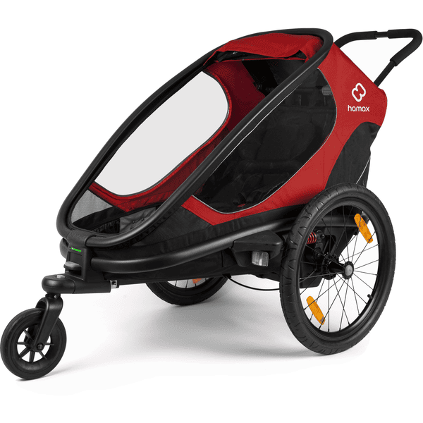 hamax Remorque de vélo enfant Outback ONE dossier réglable Red/Black 2022