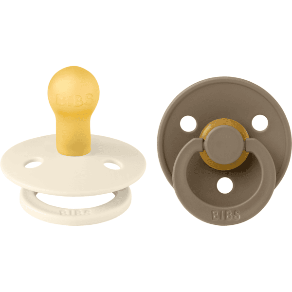 BIBS® Tutti Colour Tumma tammi &amp; norsunluu 0-6 kk, 2 kpl.
