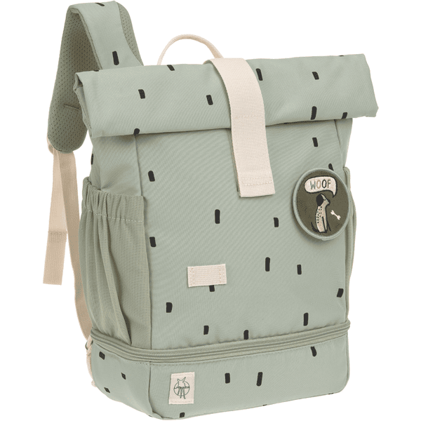 LÄSSIG Mini Rolltop Backpack Happy Print s light olive 