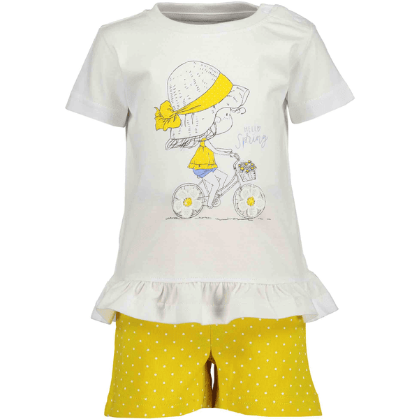 BLUE SEVEN Girls 2er Set T-Shirt + Shorts Weiss