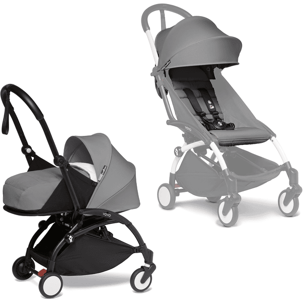 BABYZEN Kinderwagen YOYO2 0+ Black mit Neugeborenenaufsatz inkl