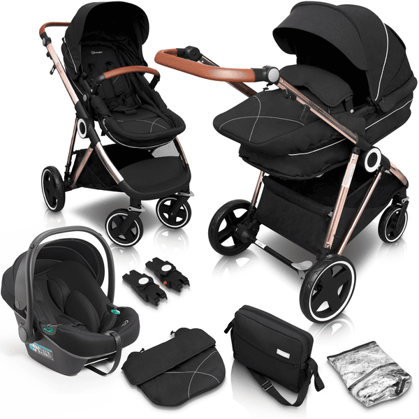 babyGO Yhdistelmärattaat Halime 3 in 1 Gold Anthracite