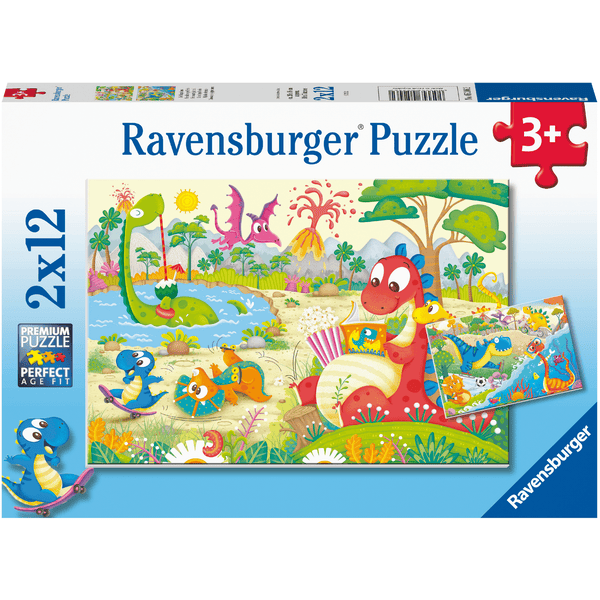 Ravensburger 2 x 12 puslespil - Favorit dinoer