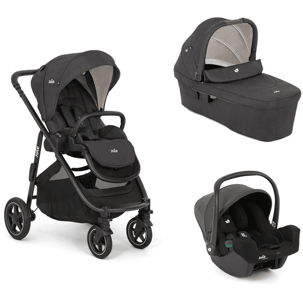 Joie Kinderwagen Versatrax Shale inklusive Babywanne Ramble XL Shale und Babyschale i-Snug 2 Shale