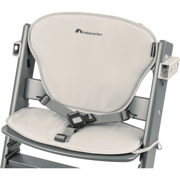 Chaise haute timba avec coussin gris Bebeconfort