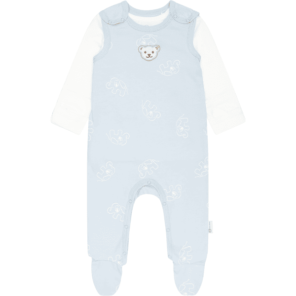 Steiff Set romper + T-shirt lange mouw GOTS - blauw