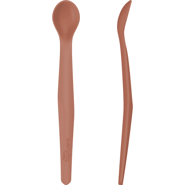 everyday Baby Siliconen lepel 2 stuks. nature rood