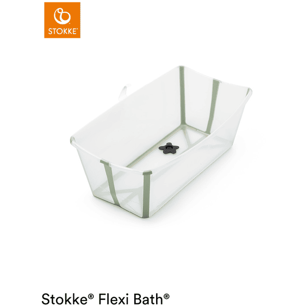 STOKKE® Badewanne Flexi Bath™ Set mit hitzeempfindlichem Stöpsel transparent grün ab der Geburt 