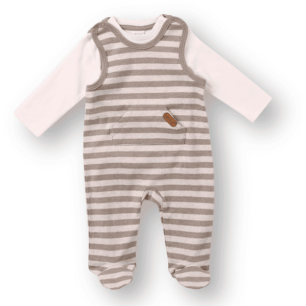 LITTLE Pelele rayas beige 2 unidades