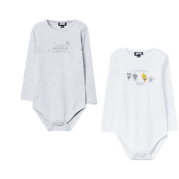 OVS Langarmbody Star Wars Grey Melange grau 2er Pack 