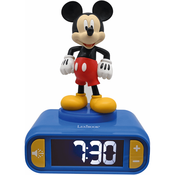 LEXIBOOK Mickey Mouse wekker met 3D nachtlichtfiguur en speciale beltonen
