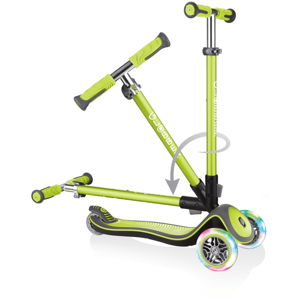 GLOBBER Patinete Junior plegable ruedas con luz y mochila, verde lima  Authentic Sports 437-106R, Patinetes/Rollers, Los mejores precios