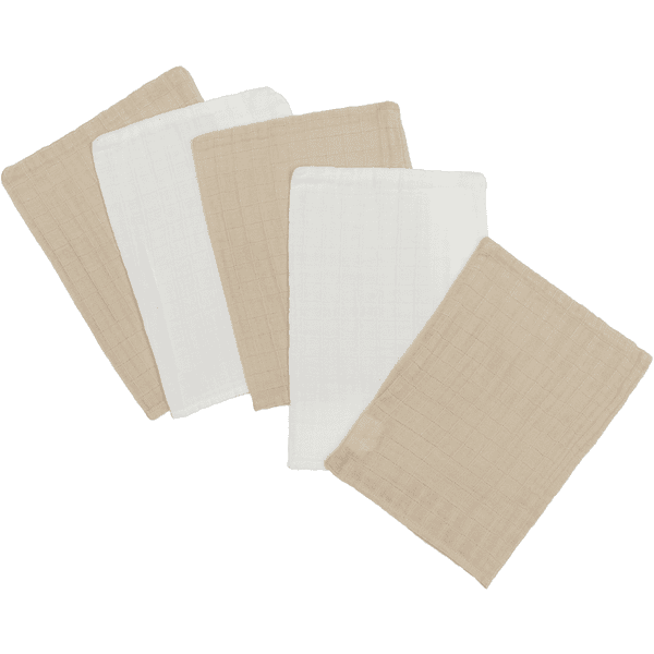 kindgsrad Musslin Waschhandschuhe evasknely 5er-Pack beige