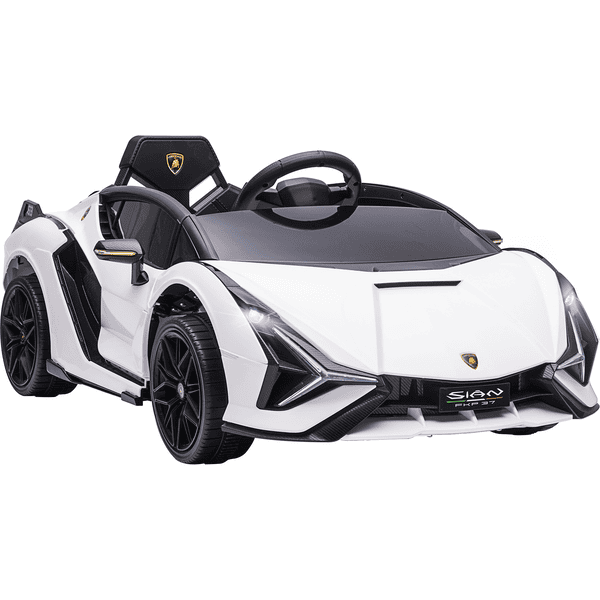 HOMCOM Kinderfahrzeug Elektroauto 3 Geschwindigkeiten Auto-Spielzeug  Elektro Kinderauto mit Fernbedienung Reifen Musik(MP3/USB/TF) für kinder ab  3 Jahre Kunststoff Metall Weiß 108 x 60 x 47 cm