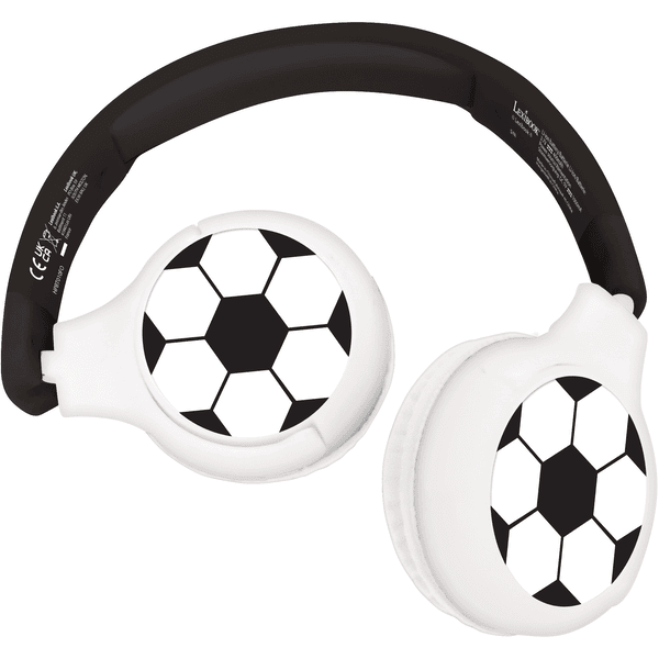 LEXIBOOK Fotball 2-i-1 Bluetooth® og kabeltilkobling, sammenleggbare hodetelefoner med sikkert volum