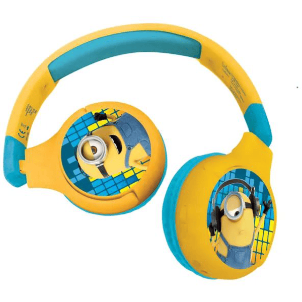 LEXIBOOK Minionki 2 w 1 Bluetooth® i połączenie kablowe, składane słuchawki z bezpieczną głośnością