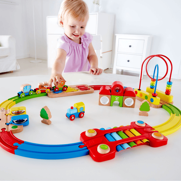 Circuit De Train Musical En Bois Jungle Multicolore Hape - Enfant