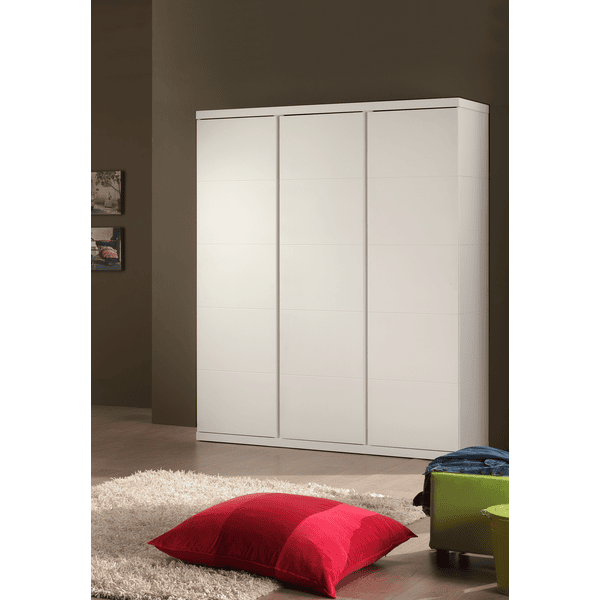 VIPACK Armoire enfant 3 portes Lara penderie bois blanc