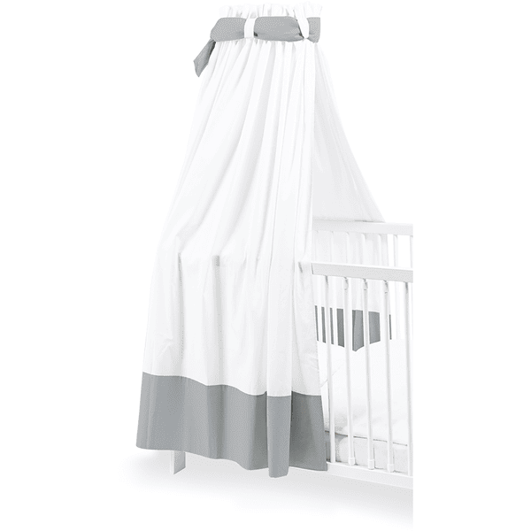 Pinolino Ciel de lit enfant blanc/gris 140x70 cm