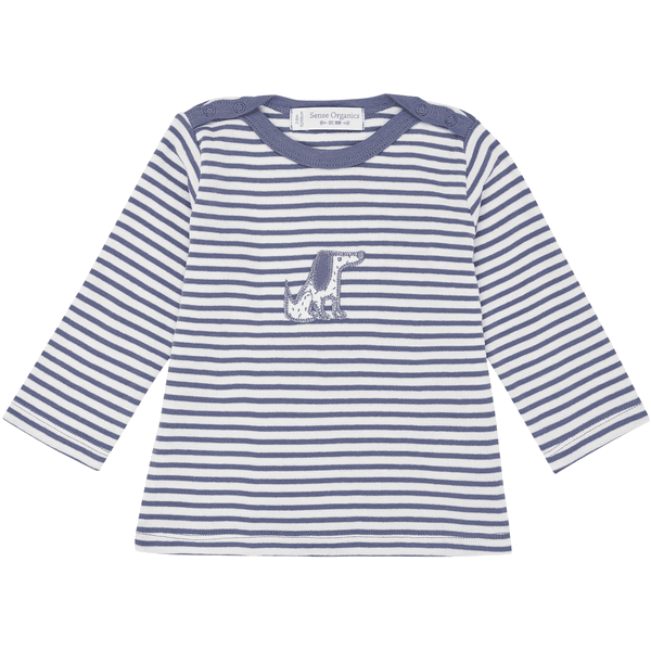 Sense Organics  T-shirt à manches longues, blue-grey stripes 