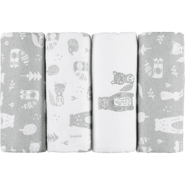 kindsgard Molton bøvseklude håndklædt 4-pak grå