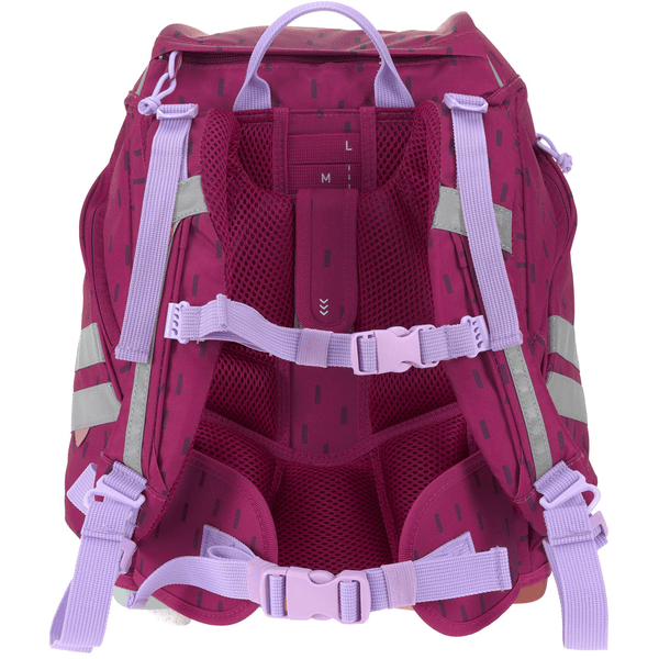 LÄSSIG Cartable d\'école enfant Flexy Unique Speckles berry 7 pièces