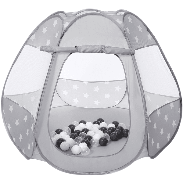 knorr® toys Bellox play tent "Grey white stars " incl. 50 bolas de juego