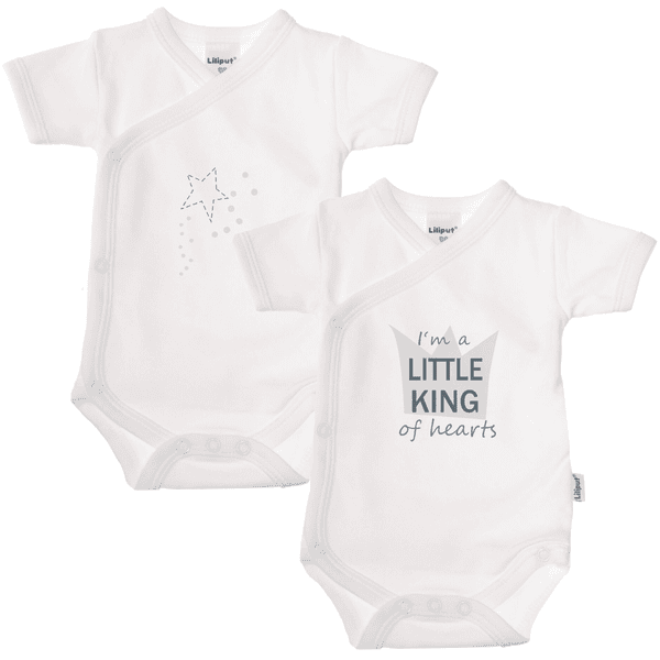 Liliput Kurzarm-Wickelbody 2er-Pack Little King weiß