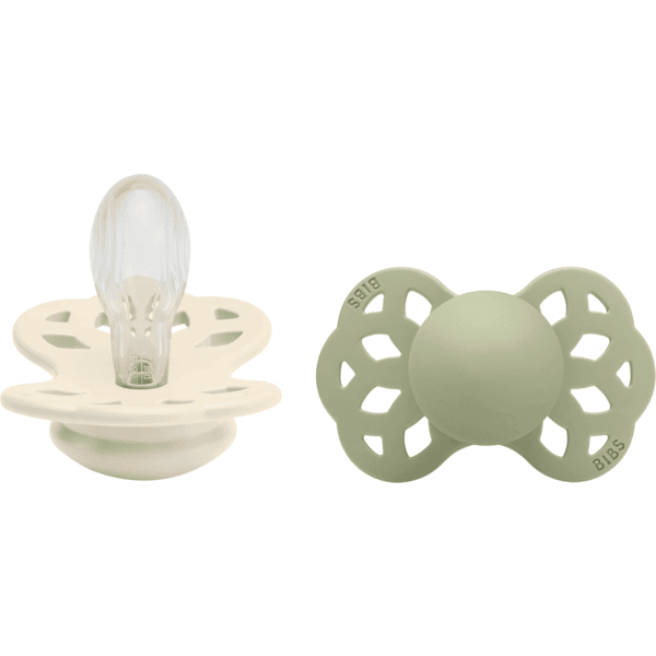 BIBS® Schnuller Infinity symmetrischer Sauger 6-18 Monate Ivory & Sage 2 Stk.