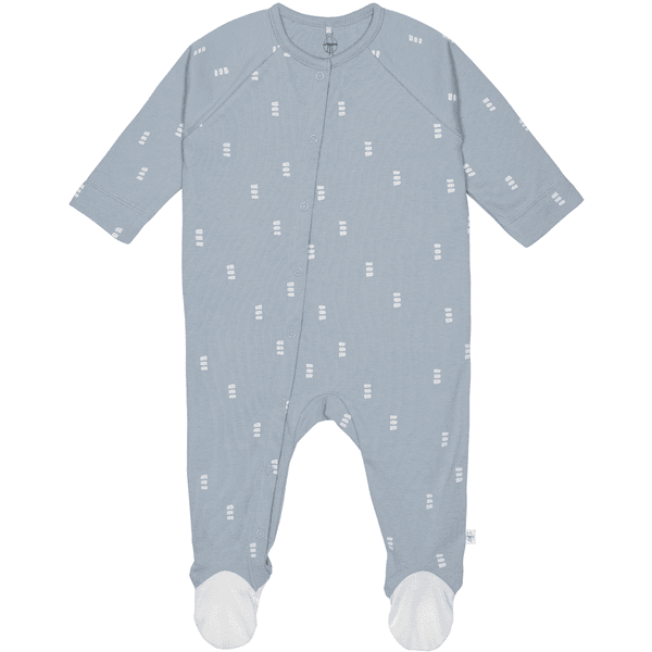 LÄSSIG Baby Schlafanzug mit Füßen Blocks hellblau