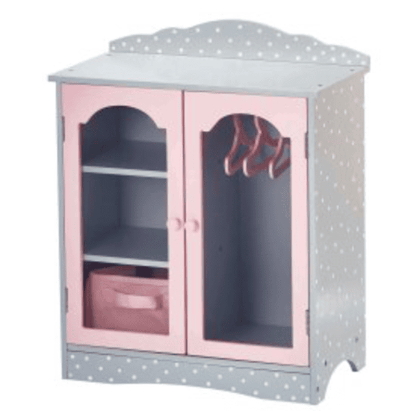 Olivia's Little World Puppenkleiderschrank, grau/rosa