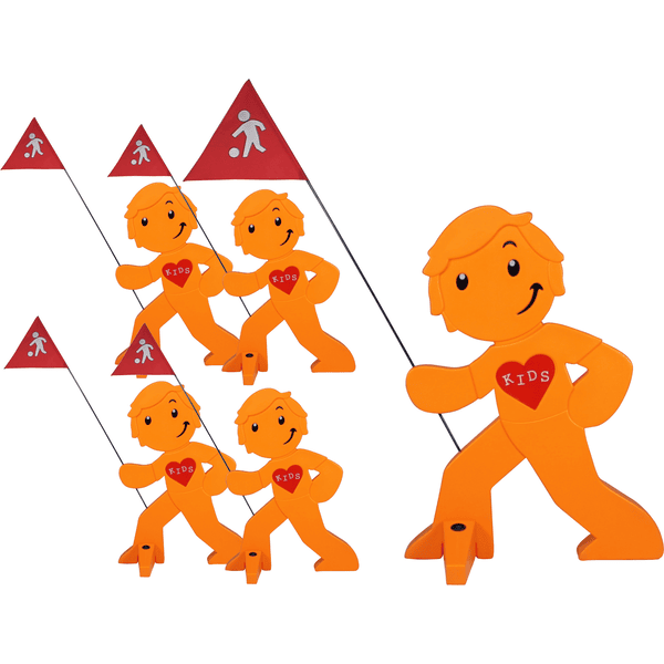 BEACHTREKKER Street buddy Figurka ostrzegawcza dla większego bezpieczeństwa dzieci - orange Zestaw 5 szt.