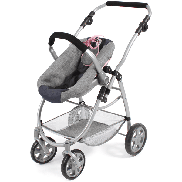 BAYER CHIC 2000 Carro de muñecas combi 3 en 1 Emotional All In melange  gris-navy 