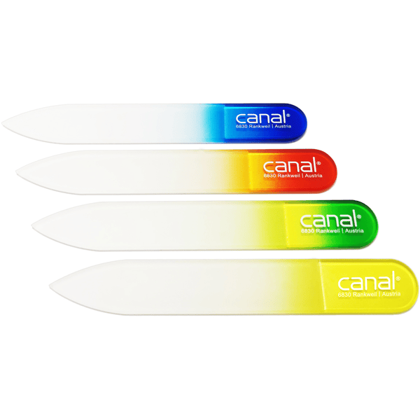 canal® hærdet glasfil med farvet håndtag 8 cm