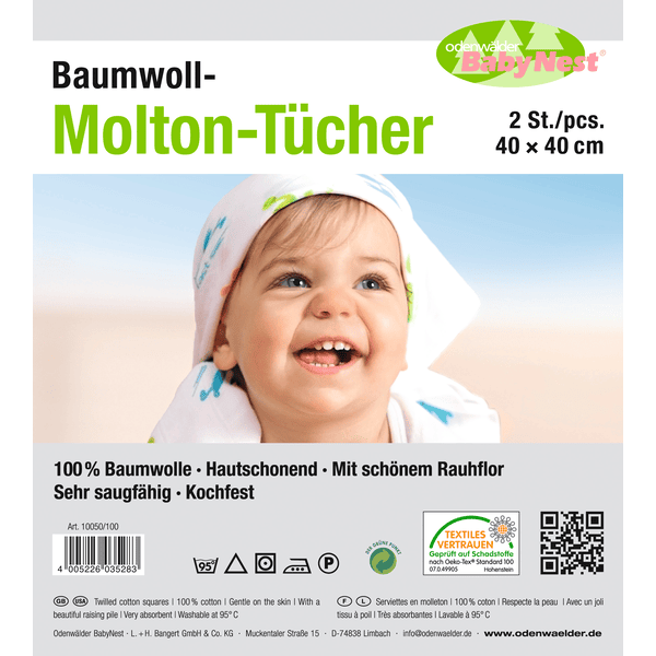 odenwälder Moltontücher 2er-Pack weiß