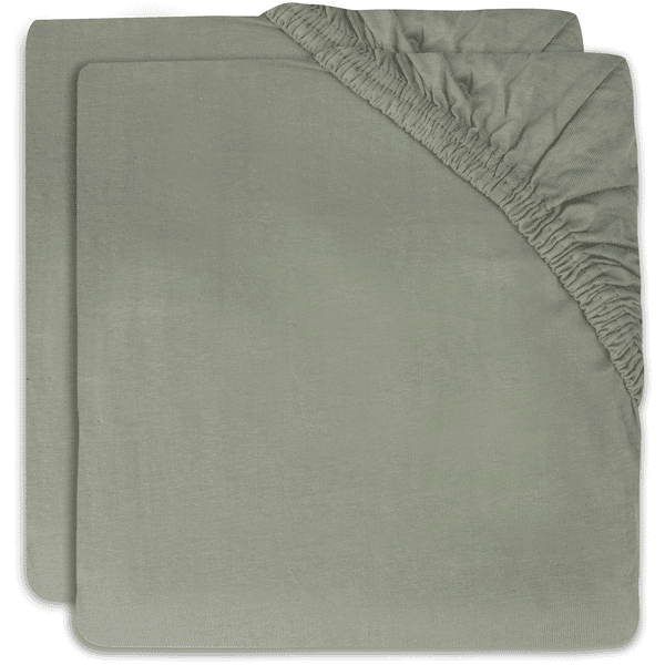jollein Fitted Sheet Cradle Jersey 40/50x80/90cm Pakke med 2 stk. aske Green 